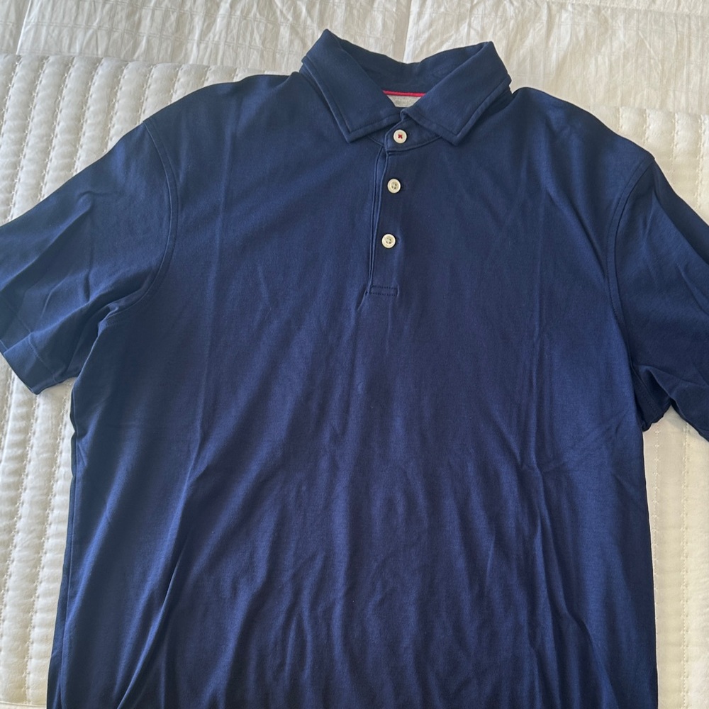 Cremieux Classic Navy Blue Polo Shirt - Large